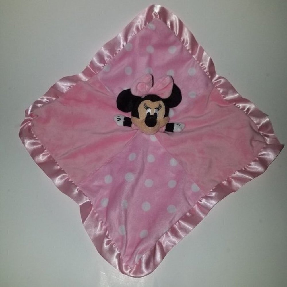 Disney Baby Pink Minnie Mouse Lovey Plush Baby Toy Kids Preferred Polka Dots